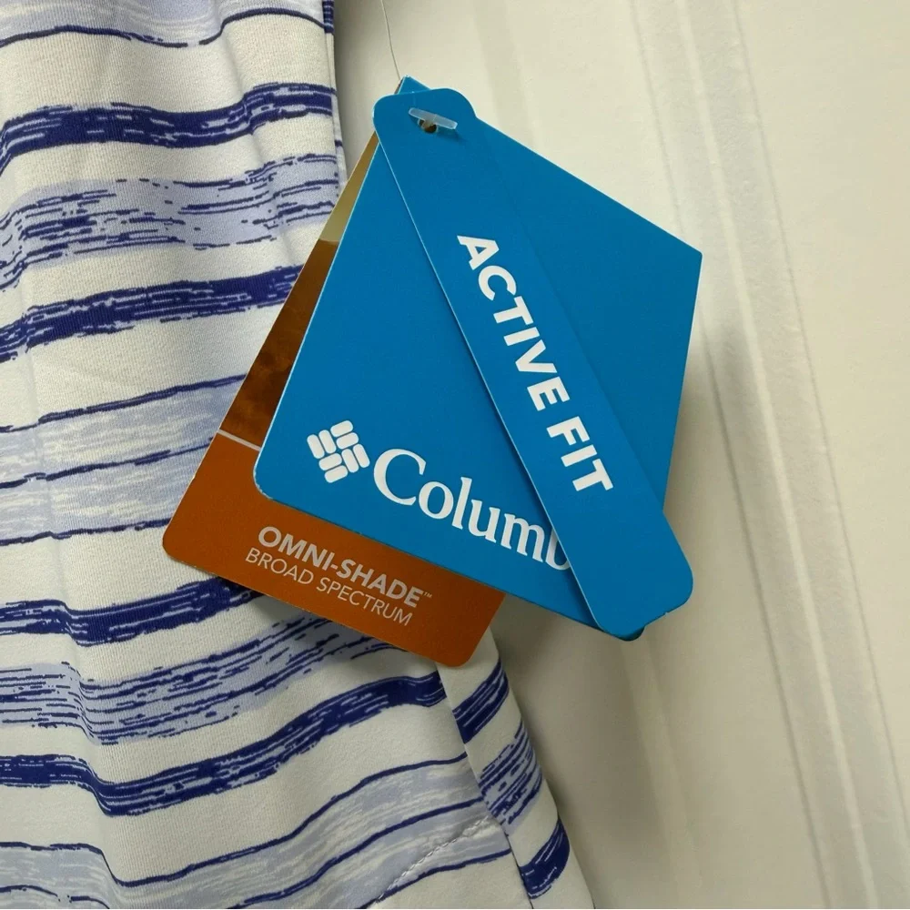 COLUMBIA SLEEVELESS ACTIVE FIT CHILL RIVER PRINTED SHEATH DRESS STRIPES SMALL - Picture 5 of 13